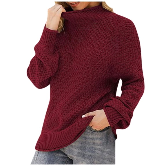 Samickarr Chunky Turtleneck Sweaters For Women Long Sleeve Knit Sweater Jumper Oversized Lightweight Mockneck Loose Fit Cable Knit Pullover Jumper Tops