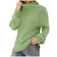 thumbnail image 1 of Samickarr Chunky Turtleneck Sweaters For Women Long Sleeve Knit Sweater Jumper Oversized Lightweight Mockneck Loose Fit Cable Knit Pullover Jumper Tops, 1 of 6