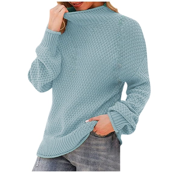 Samickarr Chunky Turtleneck Sweaters For Women Long Sleeve Knit Sweater Jumper Oversized Lightweight Mockneck Loose Fit Cable Knit Pullover Jumper Tops
