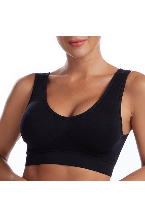 Clearance Items!Seamless Sports Bra For Women Wirefree Yoga Bra With Removable Pads Workout Vest Low-Impact Activity Sleep Bras For Women Cami Bra