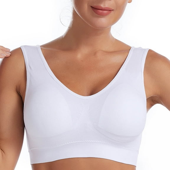gakvbuo Seamless Sports Bra for women Wirefree Yoga Bra with Removable Pads Workout Activity Sleep Underwear Bras for Women cami bra