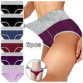 thumbnail image 1 of Samickarr Cotton High Waisted Panties for Womens Underwear Soft Underpants Stretch Breathable Ladies Full Coverage Panties 5 Pack (Regular & Plus Size), 1 of 9