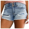 thumbnail image 1 of Samickarr Denim Shorts For Women High Waisted Double-Button Frayed Hem Ripped Hole Shorts Cut Off Denim Jean Shorts Athletic Sweat Shorts With Pockets, 1 of 9