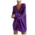 thumbnail image 1 of Samickarr Fashion Women'S Casual Long Sleeved Solid Knitting Pearl Buttons Sweater, 1 of 8