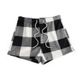 thumbnail image 1 of Samickarr Fleece Shorts for Women Trendy Drawstring Elastic Waist Soft Comfort Warm Pajama Shorts Plaid Printed Casual Homewear Loungwear Shorts, 1 of 5