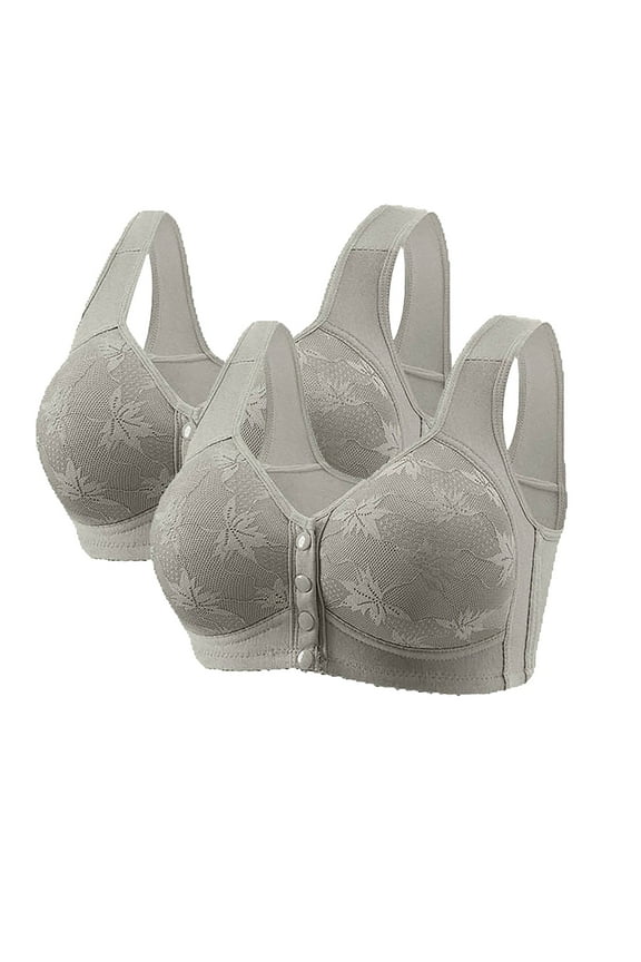 Front Closure Bra for Women Front Buckle Bras Wireless Bra Women's Sexy Non Magnetic And Non Steel Ring Gathered Bra With Thin Cup And Adjustable Sexy Lace Bra Underwear