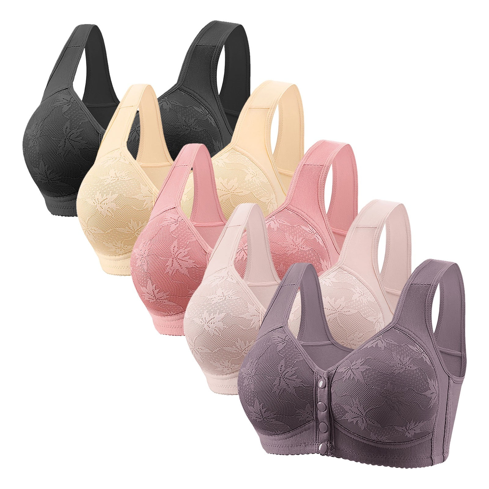 gakvbuo Front Closure Bra for Women Front Buckle Bras Wireless Bra ...