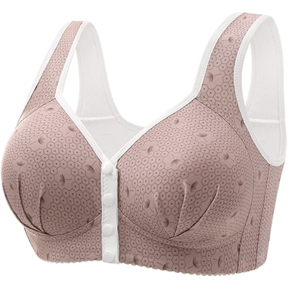 gakvbuo Front Closure Bra for Women Front Buckle Bras Wireless Bra Women's Sexy Non Magnetic And Non Steel Ring Gathered Bra With Thin Cup And Adjustable Sexy Lace Bra Underwear