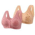 thumbnail image 1 of gakvbuo Front Closure Bra for Women Front Buckle Bras Wireless Bra Woman's Printing Thin Style Ventilate Large Size Bra Without Steel Rim, 1 of 3