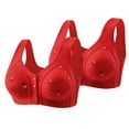 thumbnail image 1 of gakvbuo Front Closure Bra for Women Front Buckle Bras Wireless Bra Woman's Printing Thin Style Ventilate Large Size Bra Without Steel Rim, 1 of 3