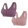 thumbnail image 1 of gakvbuo Front Closure Bra for Women Front Buckle Bras Wireless Bra Women's Solid Color Without Steel Rims Front Opening Buckle Gathered Large Bra, 1 of 3