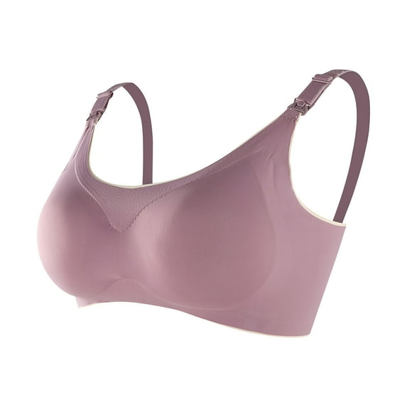 Samickarr Front Closure Bras For Women No Underwire Plus Size Bra Ladies Traceless Comfortable Ice Silk Breathable No Steel Front Buckle Breastfeeding Bra Woman Underwear