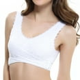 thumbnail image 1 of Samickarr Front Closure Bras For Women No Underwire Plus Size Bra Ladies'plain color front side lace sports bra full cup bra Vest Tops, 1 of 5