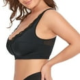 thumbnail image 1 of Samickarr Front Closure Bras For Women No Underwire Plus Size Bra Women Rimless Lace Cup Front Button Thin Large Bra Sexy Underwear, 1 of 9
