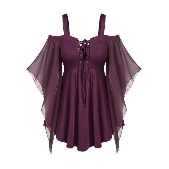 Samickarr Gothic Skirt for Women Off-The-Shoulder Mesh Sleeveless Halter Pleated Skirt Solid Color Knee-Length Skirt