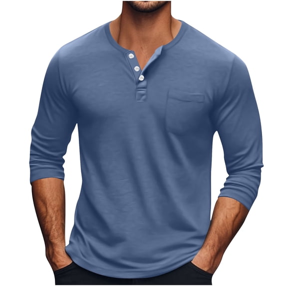 Samickarr Henley Shirts For Men Short Sleeve Solid Color Sport Shirts Button T-Shirts Basic Workout Athletic Tee Summer Tops For Men 2025