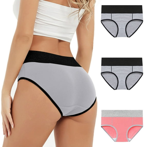 Samickarr High Waisted Panties for Womens Underwear Full Coverage Panties 3 Pack Women'S Briefs