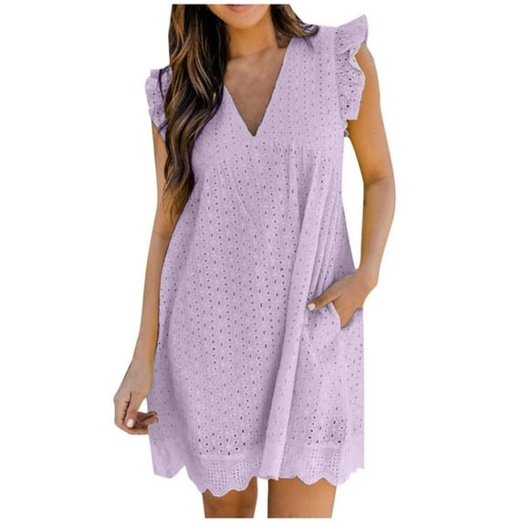 Samickarr Jumpsuits For Women Summmer Dressy Wedding Womens Solid Summer Sleeveless V-Neck Casual Hollow Out Mini Zipper Patchwork Pocket Jumpsuit Romper