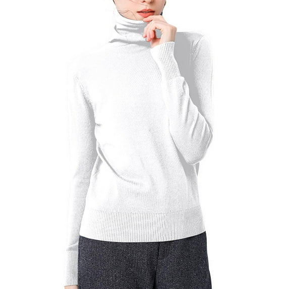 Samickarr Knit Sweaters for Women Long Sleeve Turtleneck Tunic Pullovers Fall Fashion Casual Warm Solid Color Tops
