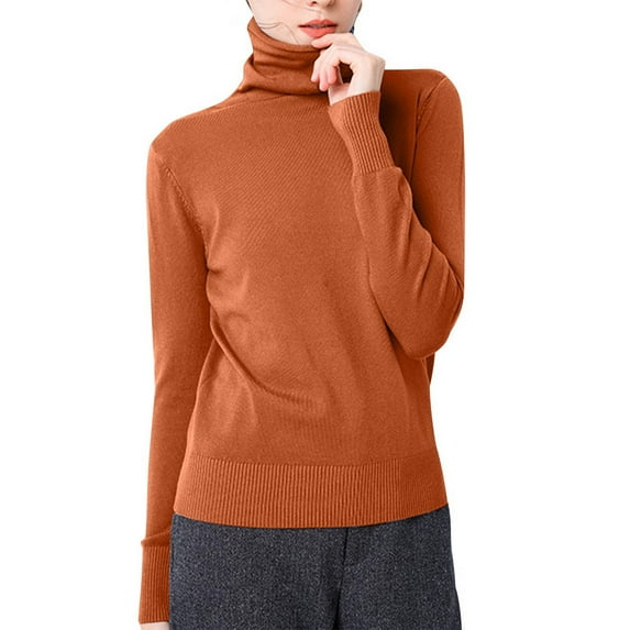 Samickarr Knit Sweaters for Women Long Sleeve Turtleneck Tunic Pullovers Fall Fashion Casual Warm Solid Color Tops