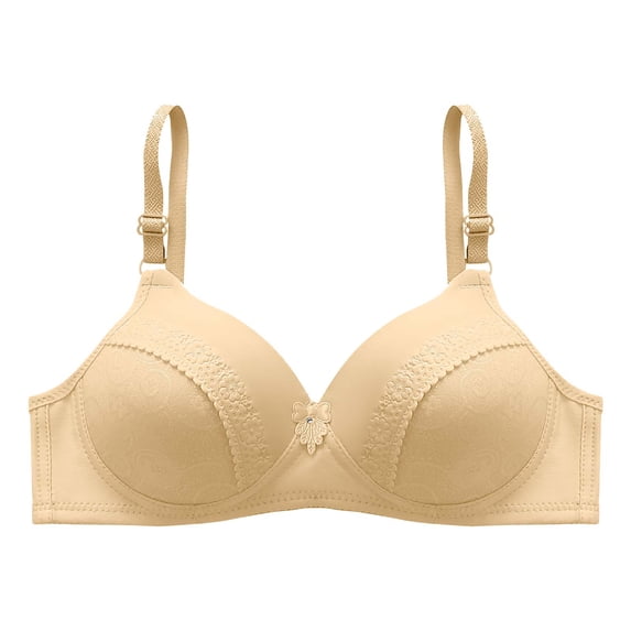 Gnshining Lace Bras for Women Seamless Underwear Breathable Full Coverage No Underwire Solid Color Everyday Bralettes