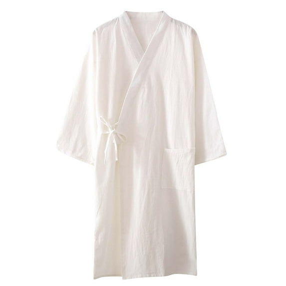 Samickarr Long Robes For Women With Pockets Women's Robe Bathrobe Three Quarter Sleeve Soft Pajamas