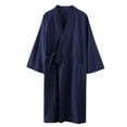 thumbnail image 1 of Samickarr Long Robes For Women With Pockets Women's Robe Bathrobe Three Quarter Sleeve Soft Pajamas, 1 of 3