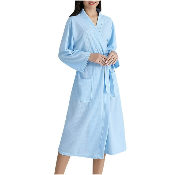 Samickarr Long Robes For Women With Pockets Women's Winter Warm Nightgown Couple Bathrobe Men And Women And Winter Nightgown