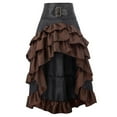 thumbnail image 1 of Samickarr Medieval Goth Steampunk Skirt For Women High Waist Renaissance Skirt Pirate Midi A-Line Skirt Ruffles Layered Punk Gothic Splicing Pleated Skirts Irregular Hem Ankle-Length Cupcake Skirt, 1 of 4