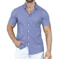 thumbnail image 1 of Samickarr Mens Dress Shirts Short Sleeve Wrinkle-Free Solid Color Turndown Casual Button Down Shirts with Pocket, 1 of 5