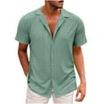 thumbnail image 1 of Samickarr Mens Dress Shirts Short Sleeve Wrinkle-Free Solid Color Turndown Casual Button Down Shirts with Pocket, 1 of 5