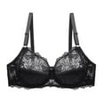 thumbnail image 1 of Samickarr Minimizer Bras for Women Gathered Up Lingerie Lace See-Through Minimizer Bras with Underwire Thin Breathable Adjustable Shoulder Strap Daily Bralettes, 1 of 2
