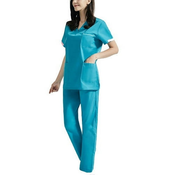Samickarr Nursing Uniforms Scrubs Sets For Woman And Man Clearance Plus Size Working Uniform With Pocket Scrubs Medical Uniform Scrubs Top And Pants