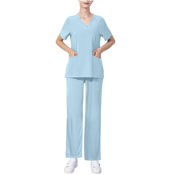 Samickarr Nursing Uniforms Scrubs Sets For Woman And Man Clearance Plus Size Working Uniform With Pocket Scrubs Medical Uniform Scrubs Top And Pants