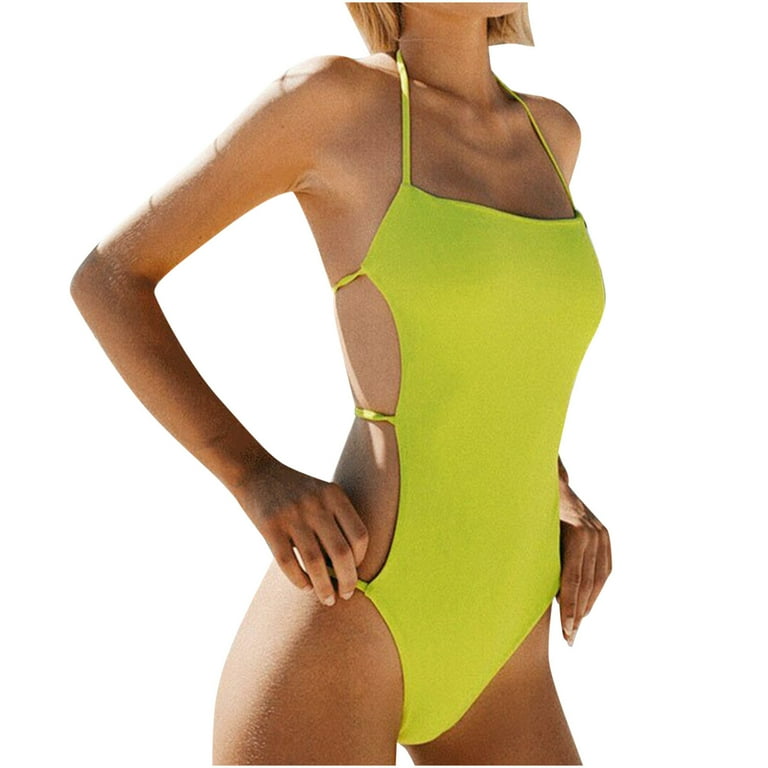 Samickarr Open Back Swimsuits For Women One Piece Sleeveless With