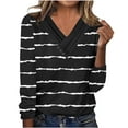 thumbnail image 1 of Gnshining Oversized Shirts for Women Long Sleeve V Neck Casual Sweatshirt Fall Fashion Soft Daily Pullover with Button, 1 of 4