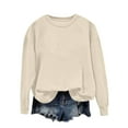 thumbnail image 1 of Gnshining Oversized Sweatshirt for Women Long Sleeve Crew Neck Casual Loose Pullover Fall Fashion Solid Tops, 1 of 4