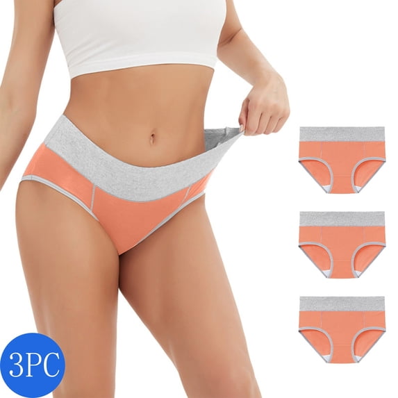 Samickarr Panties For Women High Waist Full Coverage Briefs Soft Breathable Postpartum Panties Stretch Underpants Lifting And Buttocks Closing Triangular Underwear For Women(3Pack)