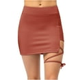thumbnail image 1 of Samickarr Pencil Mini Skirt For Women Tennis Skirt Tie Side Slits Skirts Skort Athletic Workout Running Skorts High Waist Split Hem With Pockets Pencil Skirts Tight Hip Skirt, 1 of 5