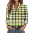 thumbnail image 1 of Gnshining Plaid Shirt for Women Long Sleeve Collared Button Down Casual Pullover Fall Fashion Daily Outfits, 1 of 6