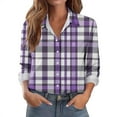 thumbnail image 1 of Gnshining Plaid Shirt for Women Long Sleeve Collared Button Down Casual Pullover Fall Fashion Daily Outfits, 1 of 6