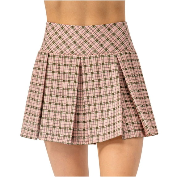 Samickarr Pleated Tennis Skirts For Women With Pockets High Waisted Athletic Workout Skort 2 In 1 Plaid Running Activewear Summer Sports Girls School Uniform Pleated Skirt With Lining Shorts