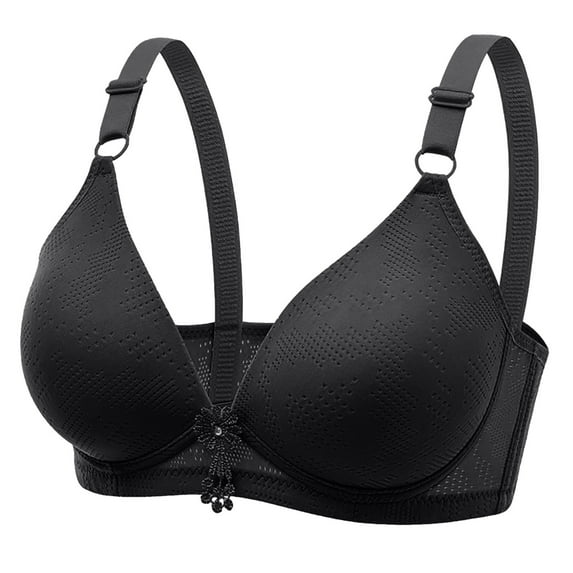Samickarr Plus Size Bra For Women Thin Full Coverage Extra-Elastic Lace Trim Breathable Fit Adjustable Underwire Bra Set