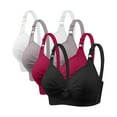 thumbnail image 1 of Samickarr Plus Size Bras for Women 4PC Full Coverage Gathered Push Up Lingerie Adjustable Strap Wirefree Minimizer Bras Thin Breathable Wireless Bralettes for Everyday Comfort, 1 of 6