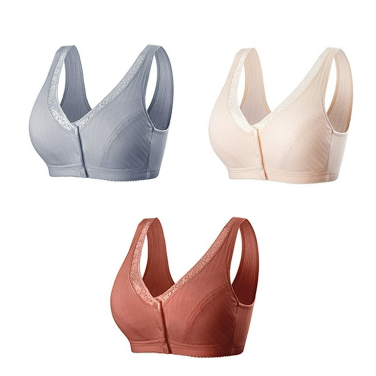 Samickarr Plus Size Compression Bras For Women Post Surgery Front Closure  3Pc Woman Sexy Ladies Bra Without Steel Rings Sexy Vest Large Size Lingerie  Underwear 