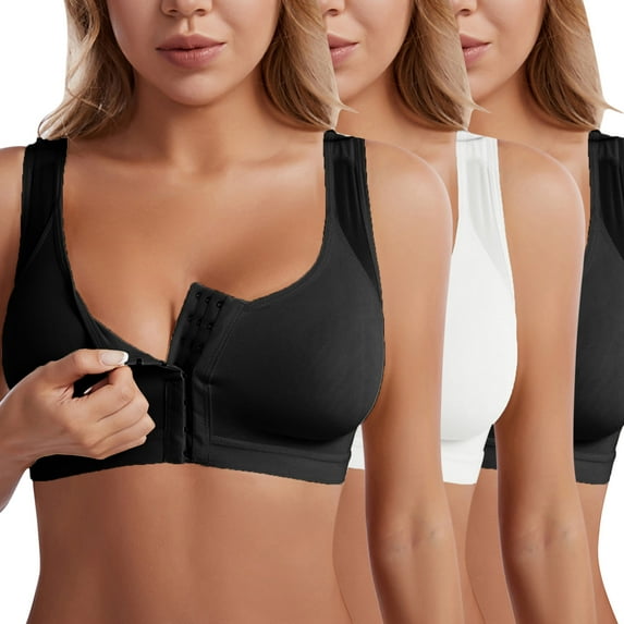 Samickarr Plus Size Compression Bras For Women Post Surgery Front Closure Women Lace Bralette Plus Size Vest Crop Wireless Lingerie Sexy Underwear Camisole Cute Bra