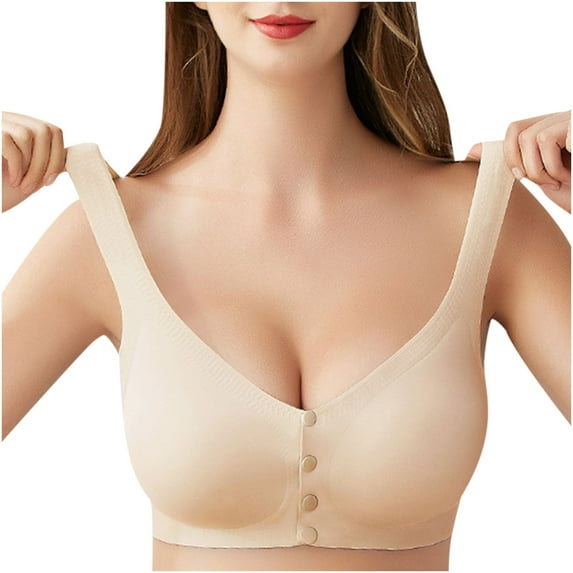Samickarr Plus Size Compression Bras For Women Post Surgery Front Closure Ladies Comfortable Breathable Front Buckle Vest Style Gathers Breastfeeding Pregnant Bra Woman Underwear