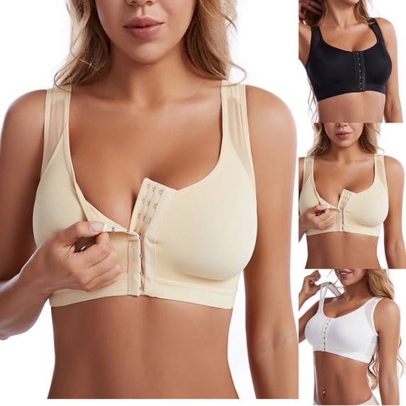 gakvbuo Plus Size Wireless Bra For Women Full Coverage Post-Surgery Front Closure Women Lace Bralette Underwear Camisole Cute Bra,S-5XL