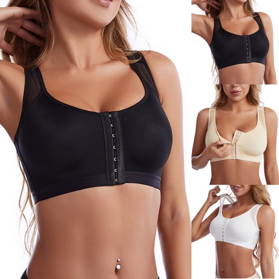 gakvbuo Plus Size Wireless Bra For Women Full Coverage Post-Surgery Front Closure Women Lace Bralette Underwear Camisole Cute Bra,S-5XL