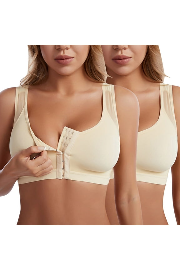 Plus Size Compression Bras For Women Post Surgery Front Closure Women Lace Bralette Plus Size Vest Crop Wireless Lingerie Sexy Underwear Camisole Cute Bra